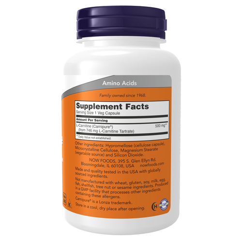 Supplement bottle with orange label on a white background