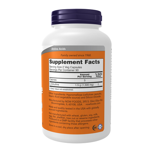 Supplement bottle with orange label on a white background