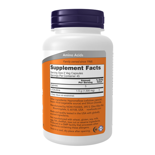 Supplement bottle with orange label on a white background