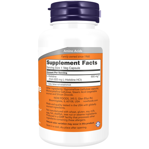 Supplement bottle with orange label on a white background
