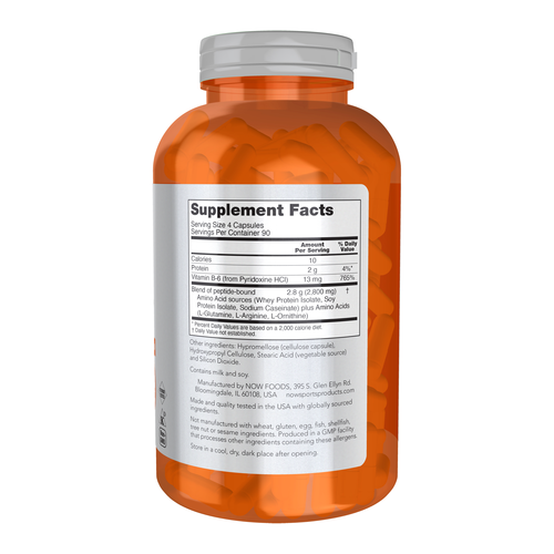 Orange supplement bottle with a label on a white background