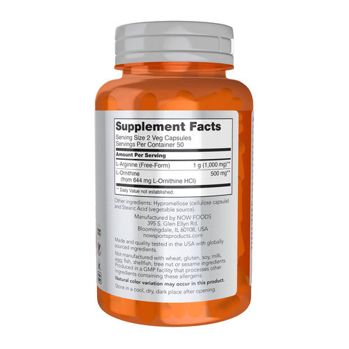 Orange supplement bottle with label on a white background