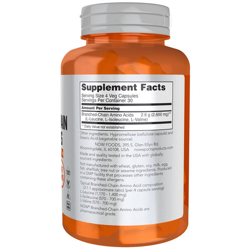 Orange supplement bottle with label on a white background