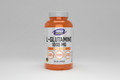Supplement bottle of L-Glutamine 1000 MG by NOW Sports on a white background