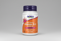Supplement bottle labeled 'High Potency Vitamin D-3' with NOW brand on a white background