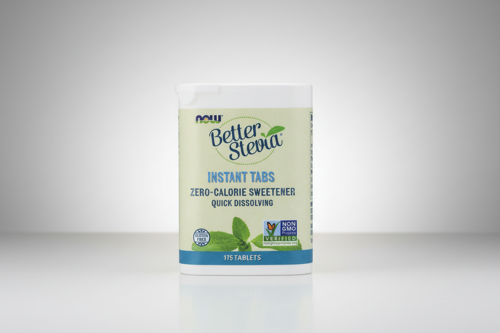 Container of Better Stevia Instant Tabs on a white background