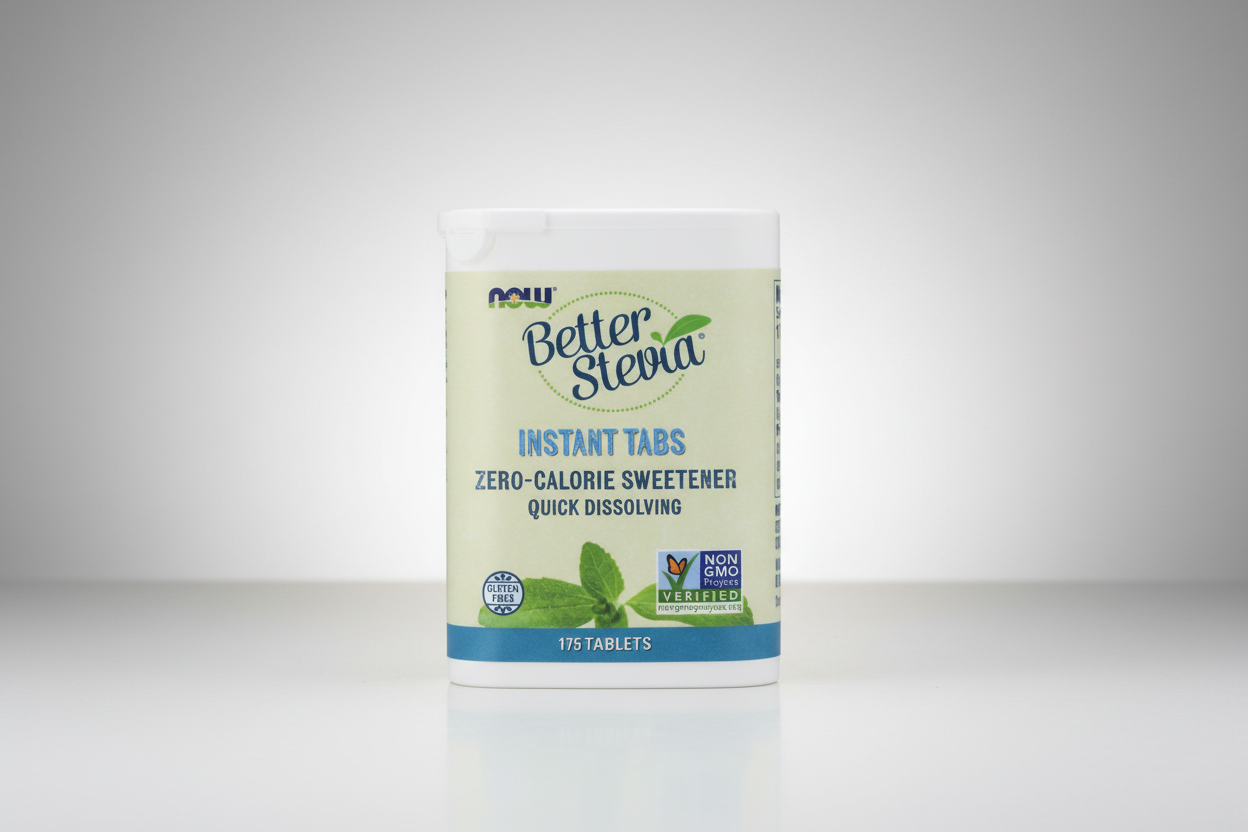 Container of Better Stevia Instant Tabs on a white background