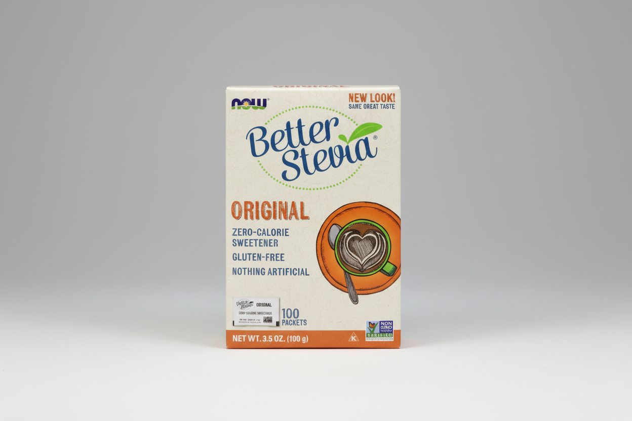 Box of Better Stevia Original sweetener on a white background