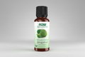 Bottle of NOW Organic Essential Oils bergamot on a white background