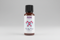 Bottle of NOW Essential Oils Candy Cane holiday blend on a white background