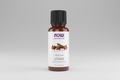 Bottle of NOW Essential Oils clove oil on a white background