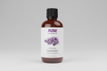 Bottle of NOW Essential Oils lavender oil on a white background