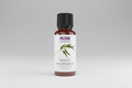 Bottle of NOW Lemon Eucalyptus essential oil on a white background