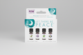 Relaxing Essential Oils Kit by NOW with four bottles on a white background