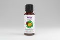 Bottle of NOW Essential Oils Muscle Zen on a white background