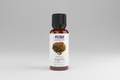 Bottle of NOW essential oils myrrh on a white background