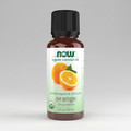 Bottle of NOW Organic Essential Oils Orange on a white background