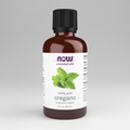 Bottle of NOW Essential Oils oregano oil on a white background