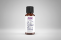 Bottle of NOW Peace & Harmony essential oil blend on a white background