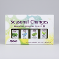 Box of 'Seasonal Changes Balancing Essential Oils Kit' by NOW Solutions on a white background