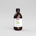 Bottle of NOW Essential Oils pure tea tree oil on a white background