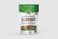 Package of roasted and sea salted almonds with green and white design