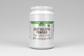 Container of beef gelatin powder with a white label on a white background
