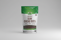 Bag of NOW Organic Raw Cacao Nibs with green and white design
