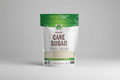Package of organic cane sugar with green and white design