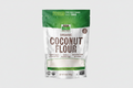 Package of NOW Organic Coconut Flour with green and white design
