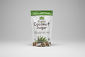 Package of organic coconut sugar with branding and product details on a white background