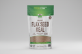 Bag of organic flax seed meal with green and white design