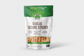 Package of Garlic Sesame Sticks with green and white design