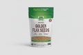 Package of NOW Organic Golden Flax Seeds with branding and nutritional information.