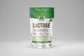 Package of lactose powder with green and white design on a white background