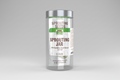 Sprouting jar with label on a white background