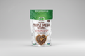 Package of NOW Organic Triple Omega Seed Mix with a wooden spoon on a white background