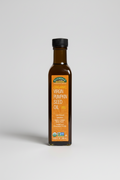 Bottle of Elwindale Organic Virgin Pumpkin Seed Oil on a white background