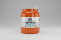 Orange container of Now Sports Organic Whey Protein on a white background