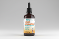 Bottle of NOW Kids Liquid Echinacea with a dropper on an orange background