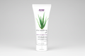 Aloe soothing gel tube with aloe vera image on a white background