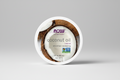 Coconut oil container with NOW Solutions branding on a white background