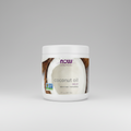 Jar of NOW Solutions coconut oil on a white background