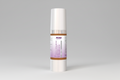 Skincare bottle with gradient label on a white background