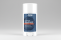 Deodorant stick with blue label on a white background