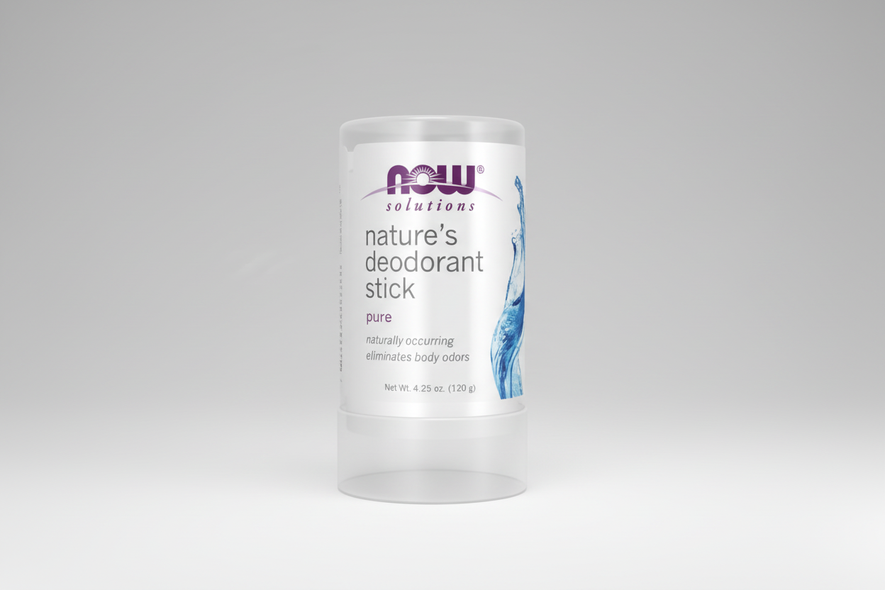 Nature's Deodorant Stick by NOW Solutions on a white background