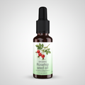 Bottle of NOW Solutions Rosehip Seed Oil on a white background