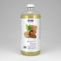 Bottle of NOW Solutions sweet almond oil on a white background