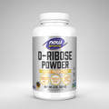 Supplement bottle labeled 'D-Ribose Powder' by NOW Sports on a white background