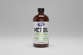 Bottle of MCT oil with Now Sports label on a white background